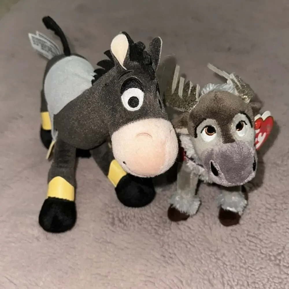 Disney Sidekicks Toy Story Bullseye 9” & Frozen Sparkle TY Sven 7” NWT
